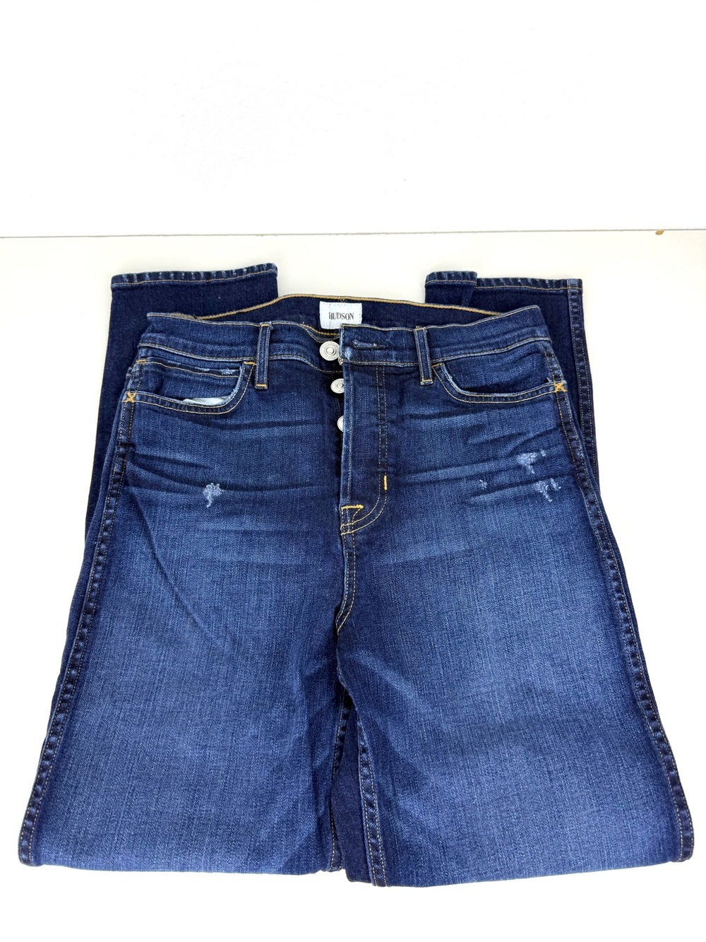 Hudson High Rise Button Fly Jeans Blue 28